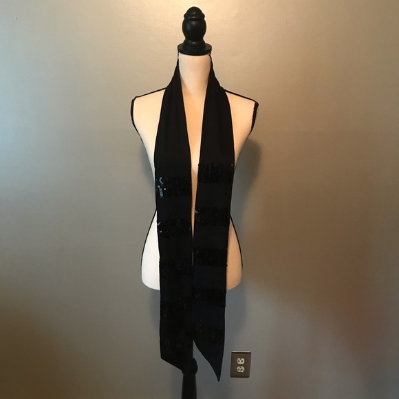 Accessories - Black Sequence Scarf